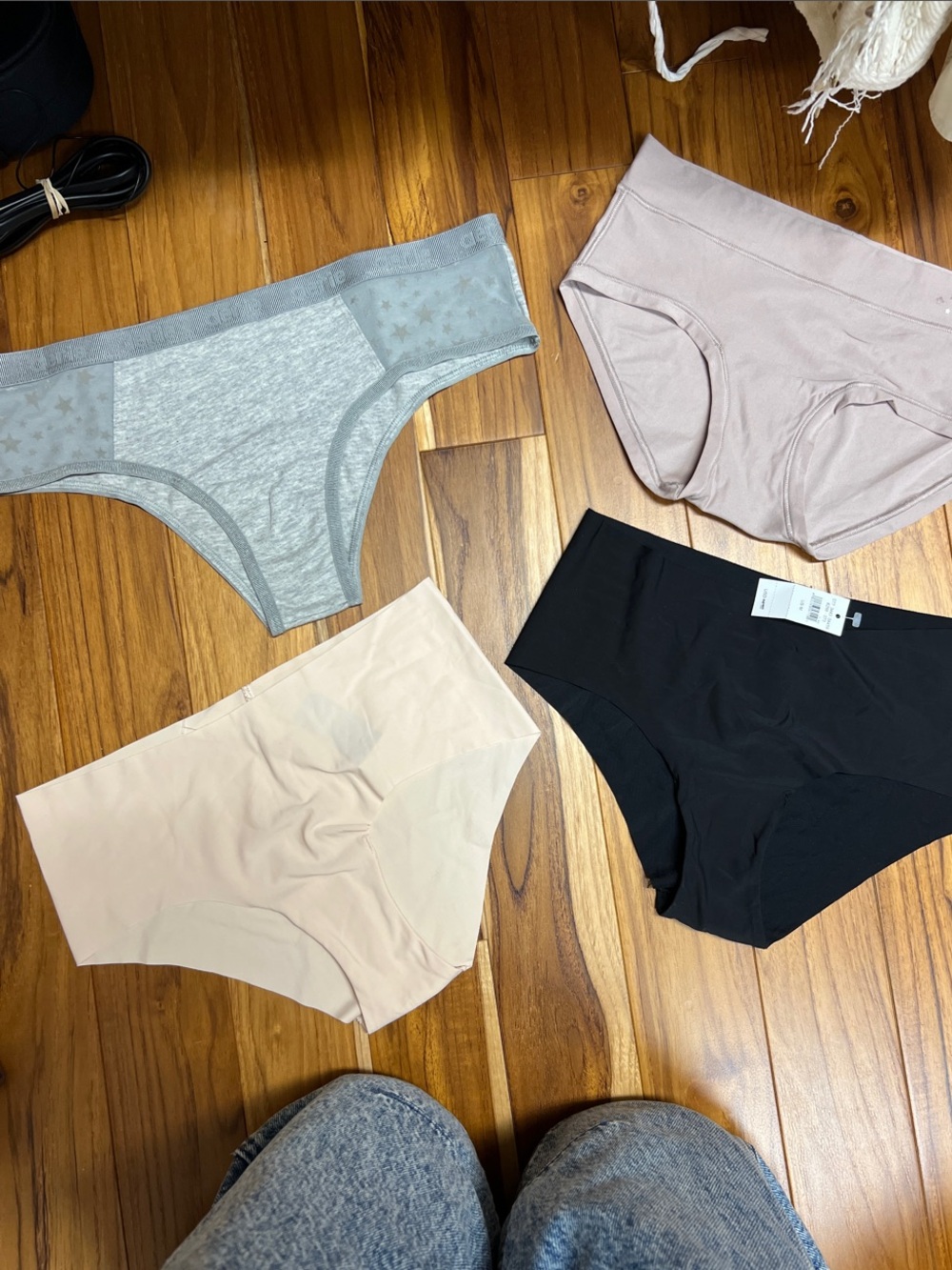 Aerie  4-Pack Hipster Panties - Gray, Blush, Nude, Black